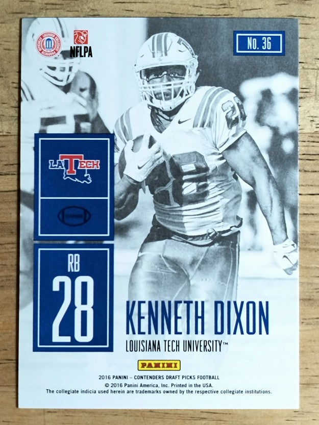 2016 Panini Contenders Draft Picks Game Day Tickets #36 Kenneth Dixon