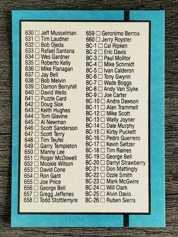 1988 Donruss #600A Checklist 578-660/BC1-BC26