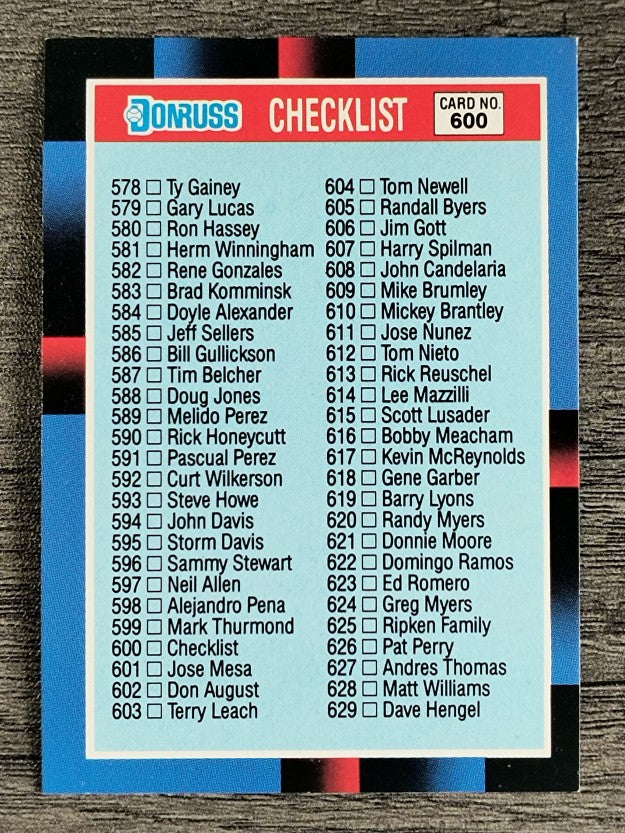 1988 Donruss #600A Checklist 578-660/BC1-BC26