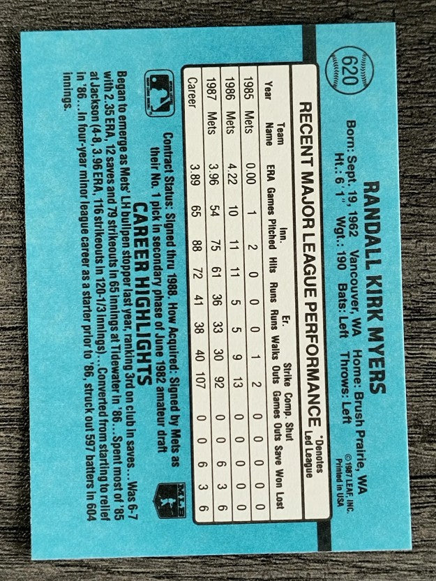 1988 Donruss #620 Randy Myers