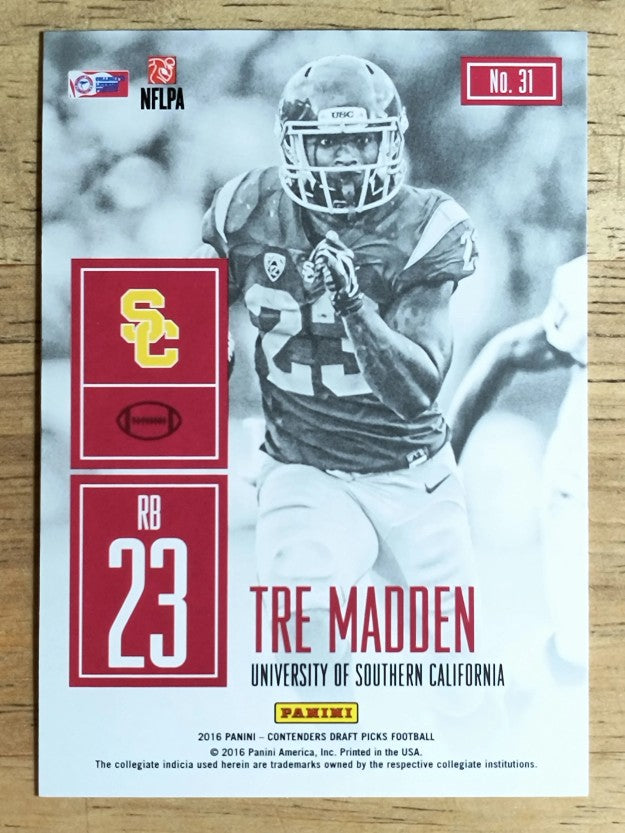 2016 Panini Contenders Draft Picks Game Day Tickets #31 Tre Madden