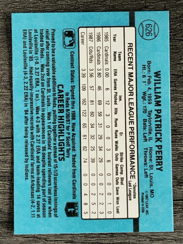 1988 Donruss #626 Pat Perry