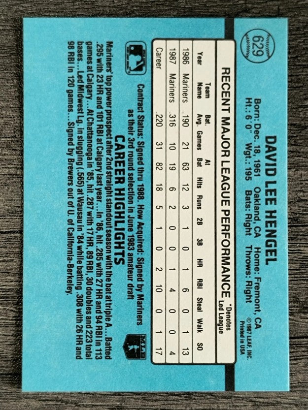 1988 Donruss #629 Dave Hengel