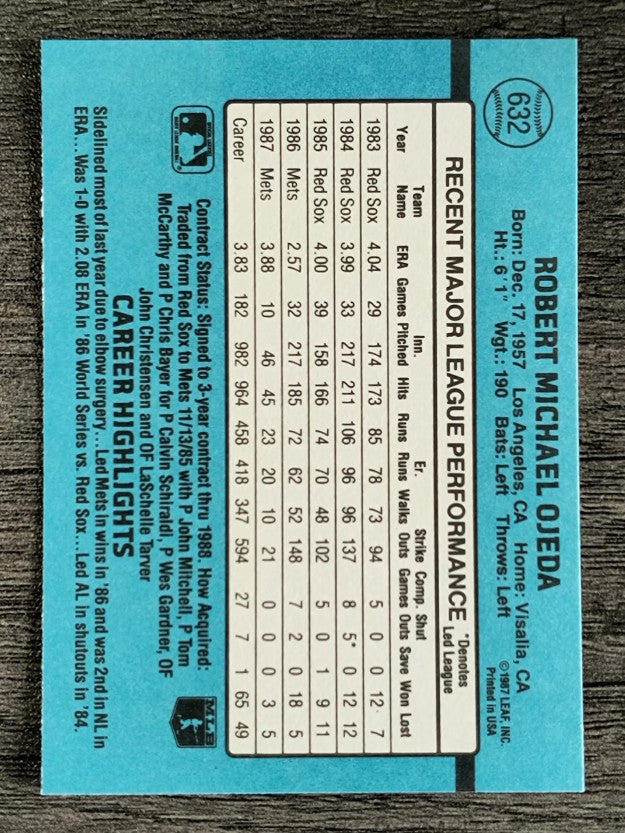 1988 Donruss #632 Bob Ojeda SP