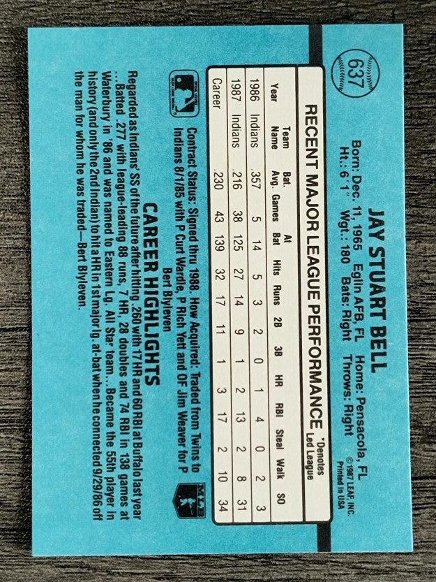 1988 Donruss #637 Jay Bell RC