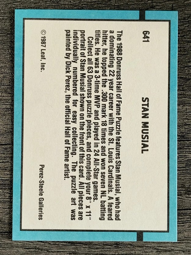 1988 Donruss #641 Stan Musial Puzzle