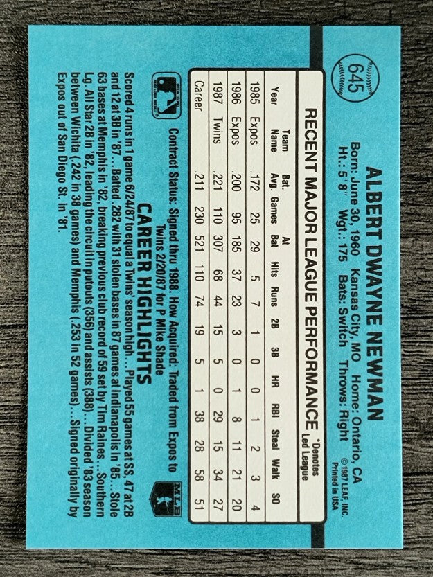 1988 Donruss #645 Al Newman