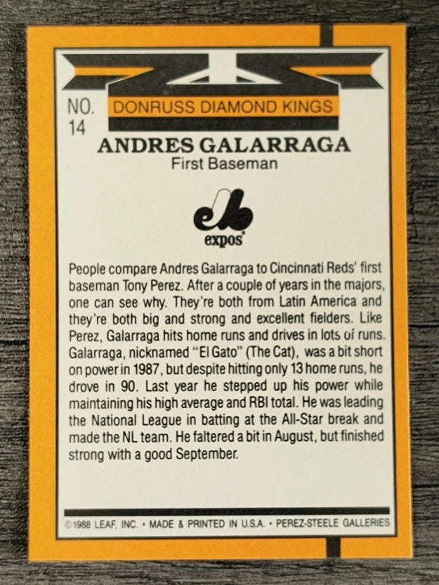1989 Donruss #14 Andres Galarraga DK