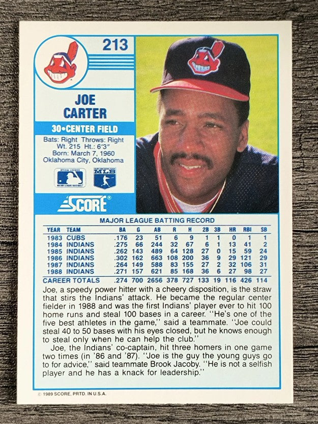 1989 Score #213 Joe Carter