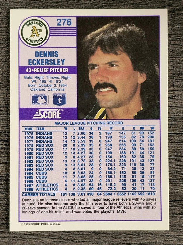 1989 Score #276 Dennis Eckersley
