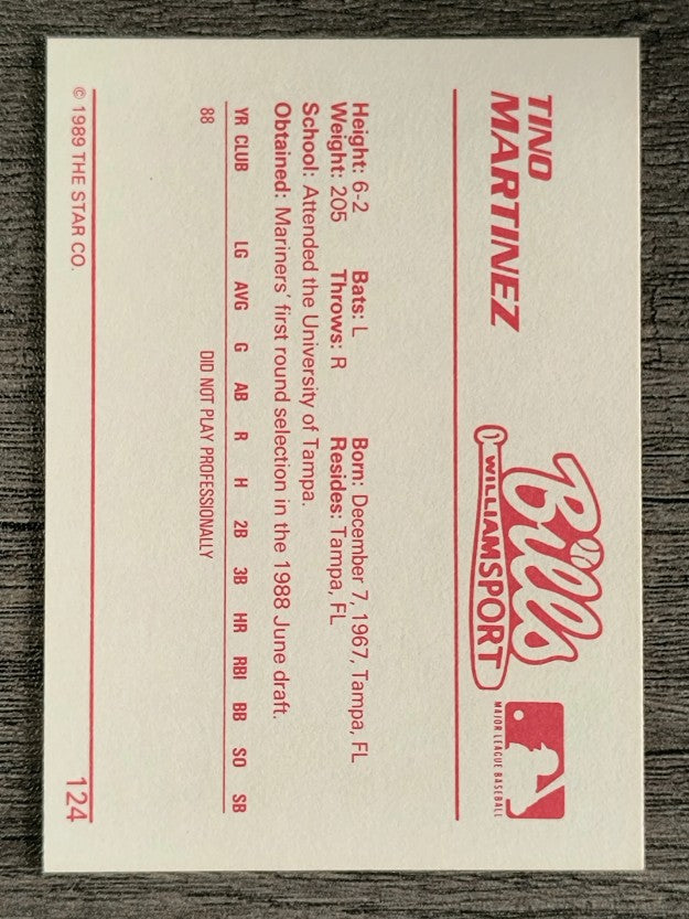 1989 Star #124 Tino Martinez