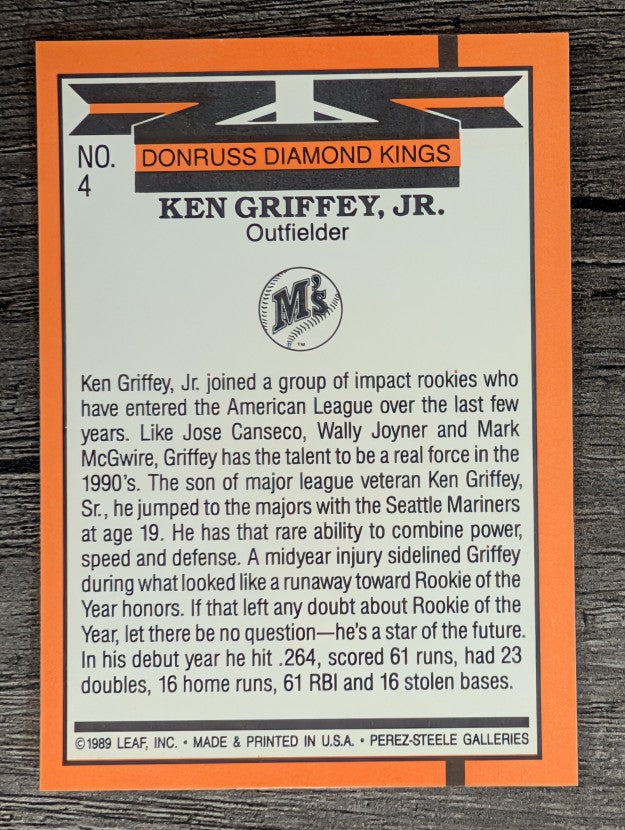 1990 Donruss #4 Ken Griffey Jr. DK