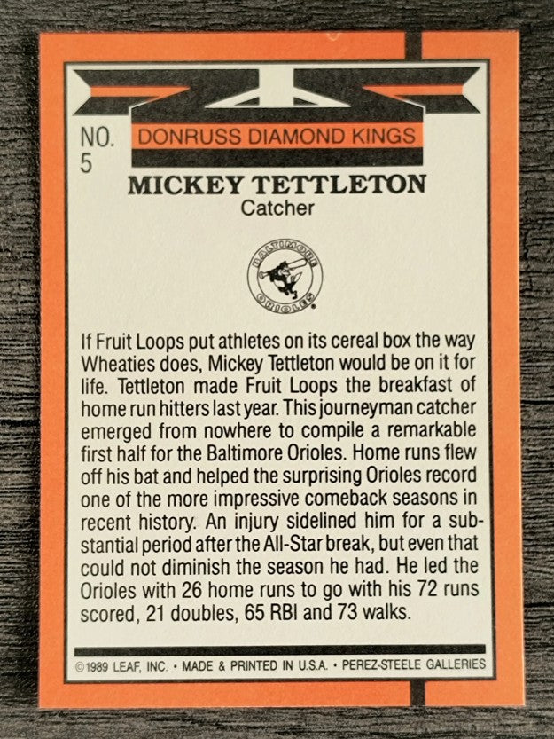 1990 Donruss #5 Mickey Tettleton DK
