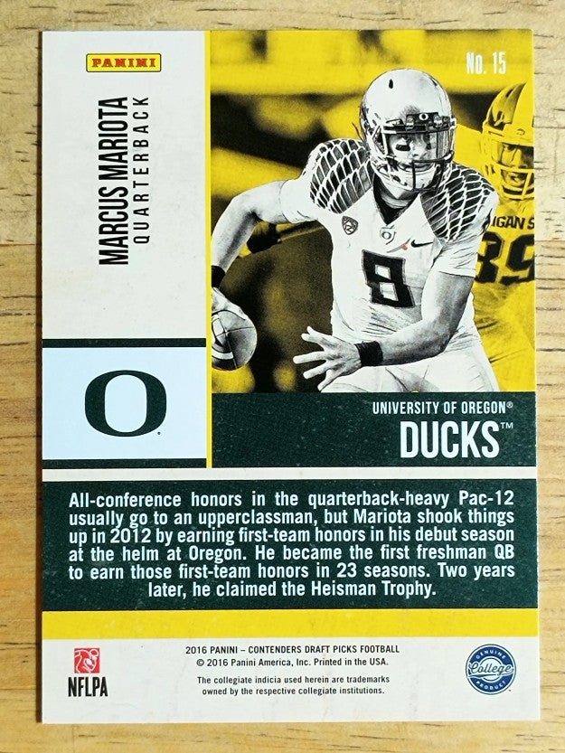 2016 Panini Contenders Draft Picks Old School Colors #15 Marcus Mariota