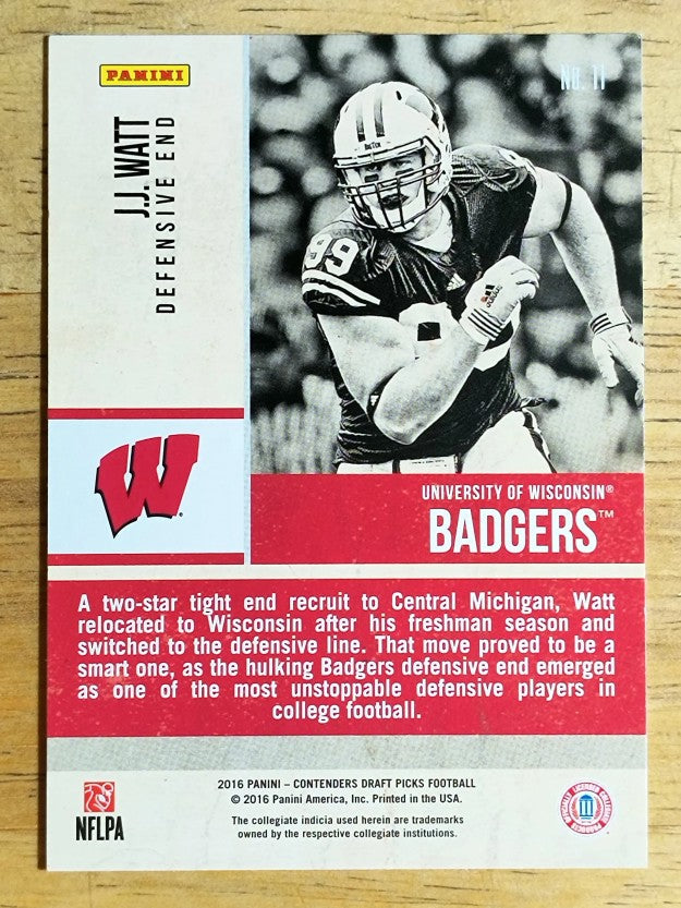 2016 Panini Contenders Draft Picks Old School Colors #11 J.J. Watt