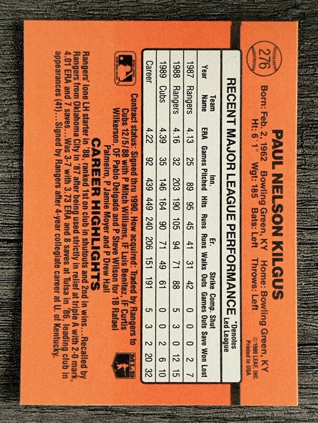 1990 Donruss #276 Paul Kilgus