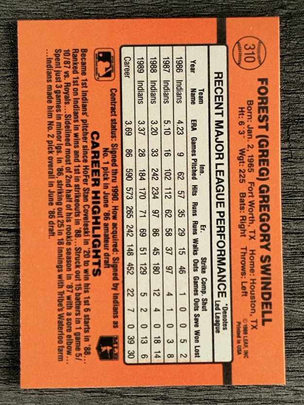 1990 Donruss #310 Greg Swindell