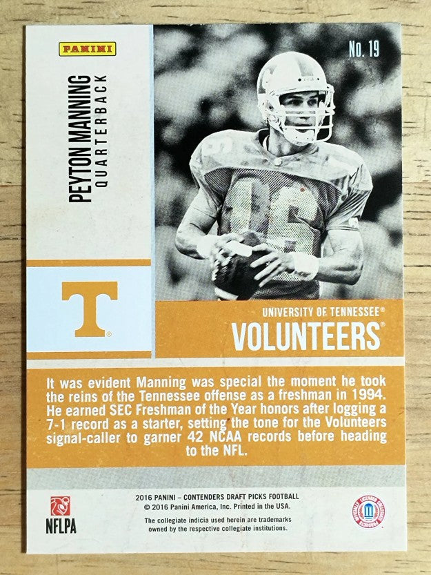 2016 Panini Contenders Draft Picks Old School Colors #19 Peyton Manning