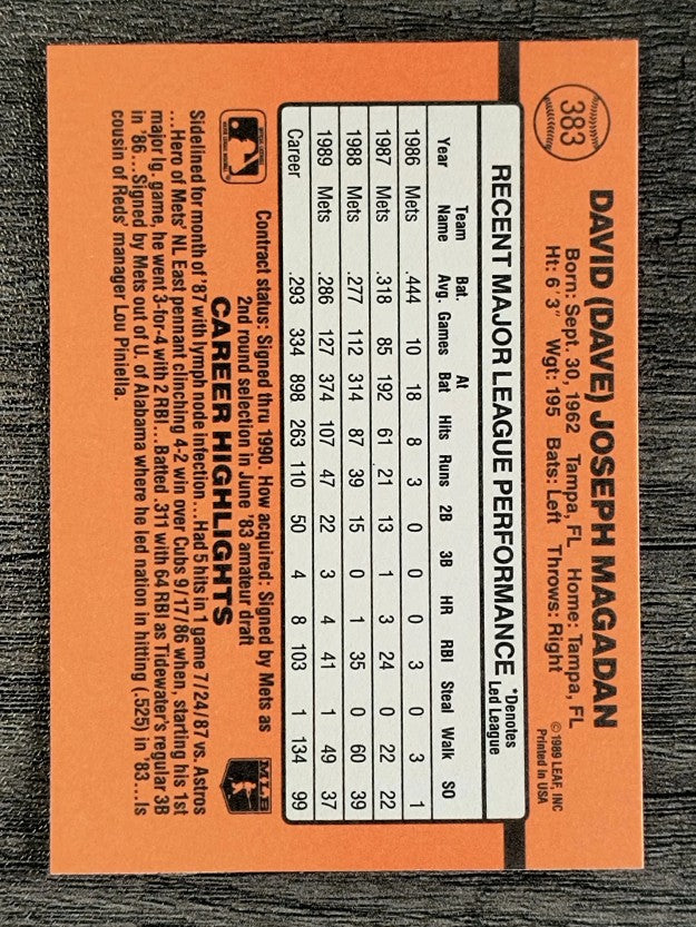 1990 Donruss #383 Dave Magadan