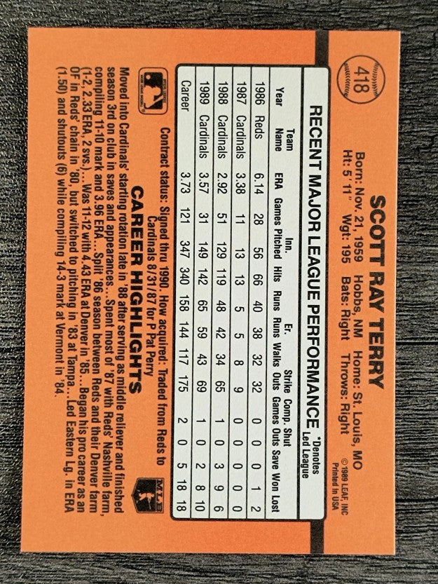 1990 Donruss #418 Scott Terry