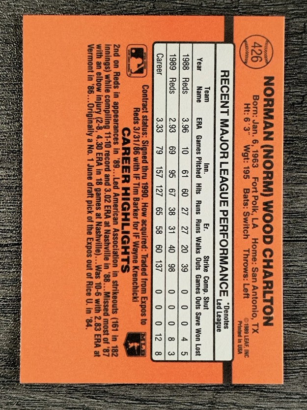1990 Donruss #426 Norm Charlton