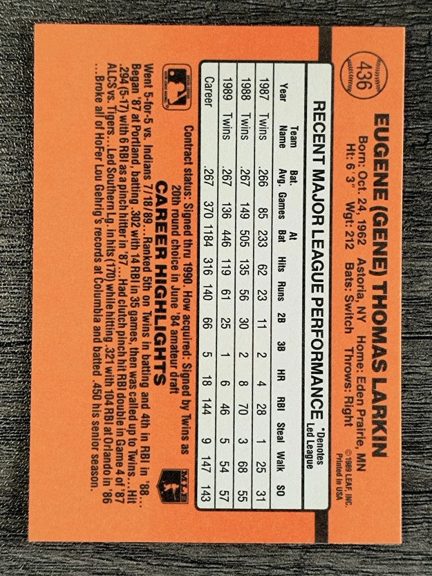 1990 Donruss #436 Gene Larkin