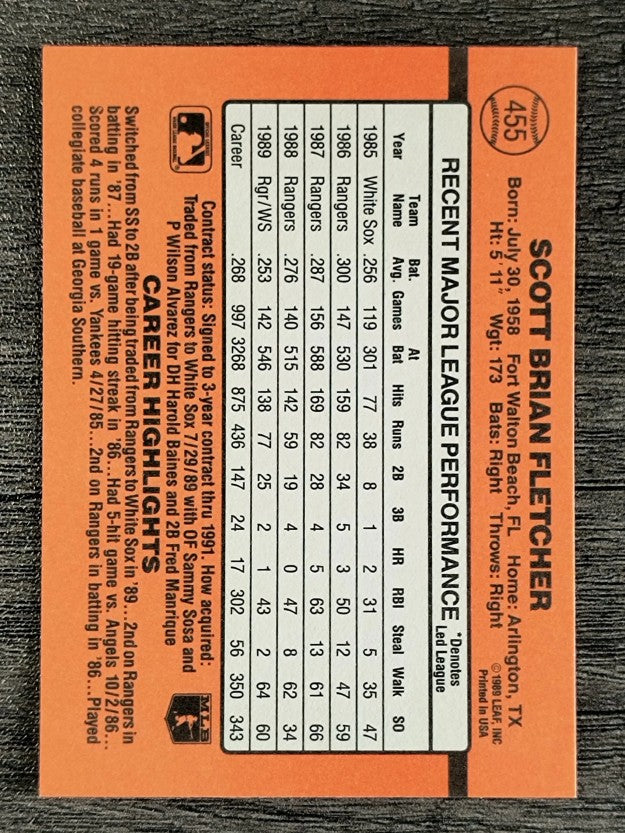 1990 Donruss #455 Scott Fletcher