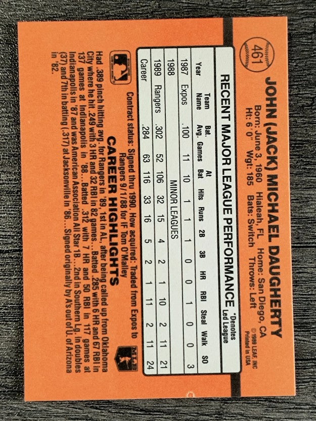 1990 Donruss #461 Jack Daugherty RC