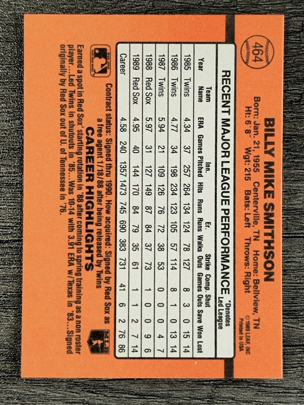 1990 Donruss #464 Mike Smithson