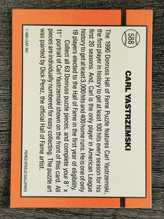 1990 Donruss #588 Carl Yastrzemski/Puzzle Card DP