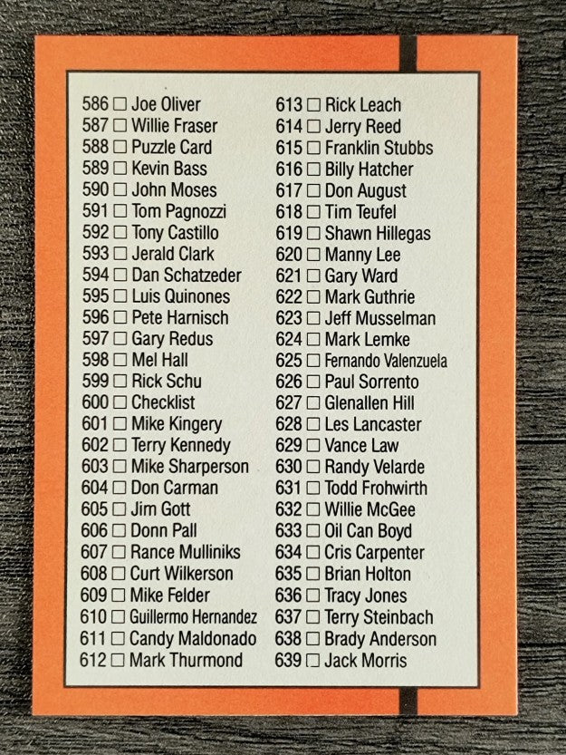 1990 Donruss #600A Checklist 538-639