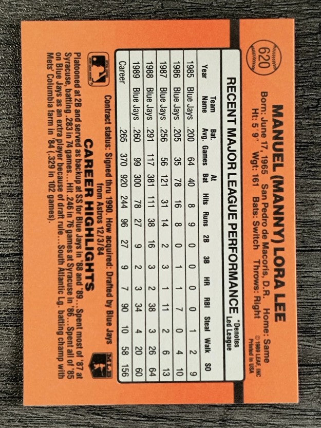 1990 Donruss #620 Manny Lee