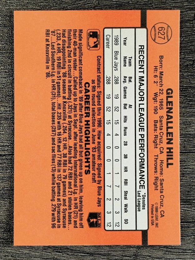 1990 Donruss #627 Glenallen Hill DP
