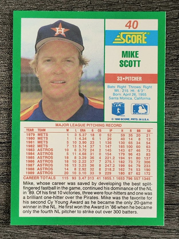 1990 Score #40 Mike Scott