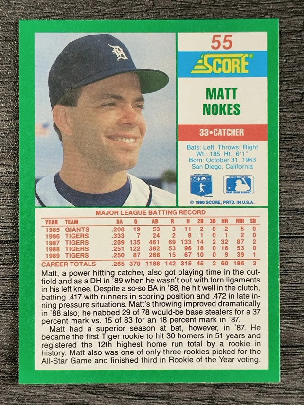 1990 Score #55 Matt Nokes