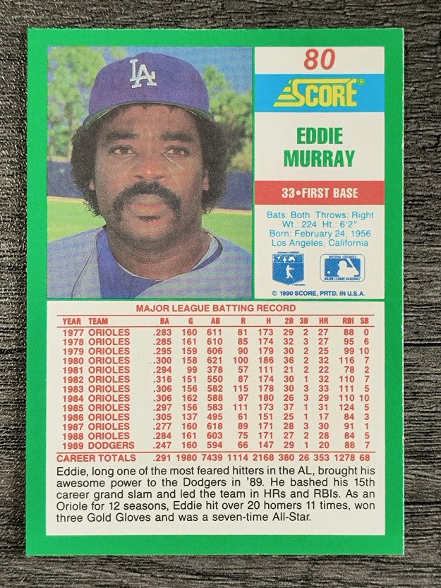 1990 Score #80 Eddie Murray