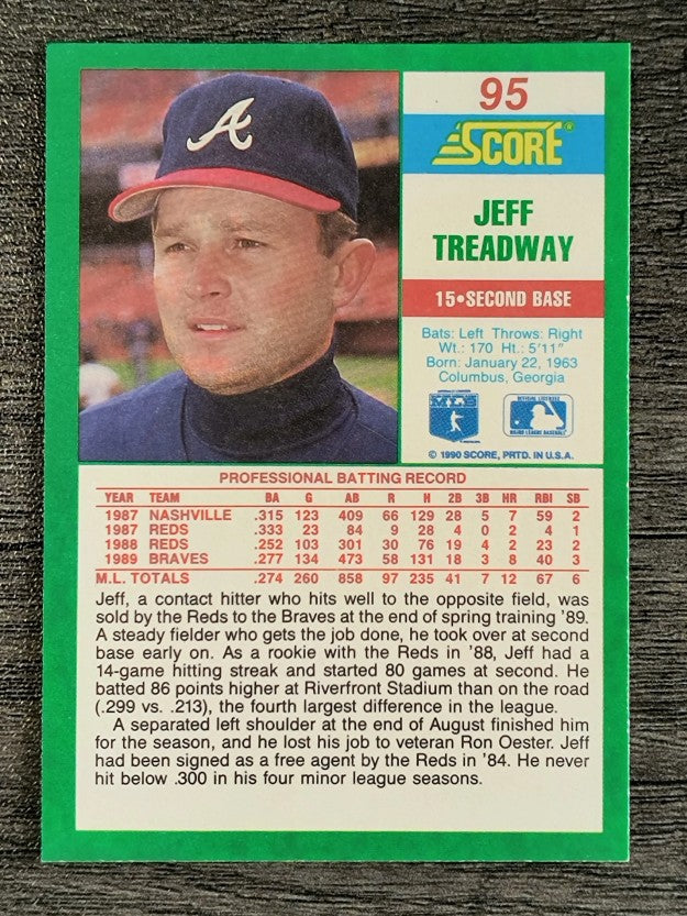 1990 Score #95 Jeff Treadway