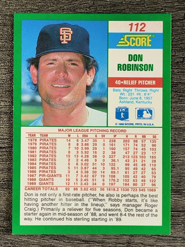 1990 Score #112 Don Robinson