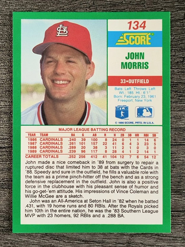 1990 Score #134 John Morris