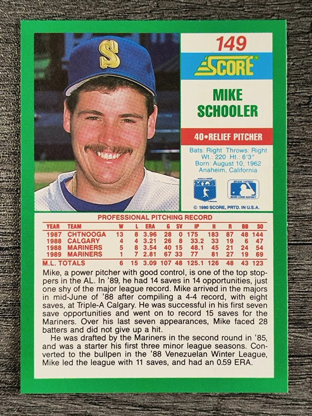 1990 Score #149 Mike Schooler