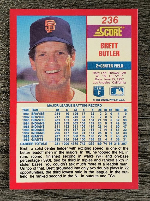 1990 Score #236 Brett Butler