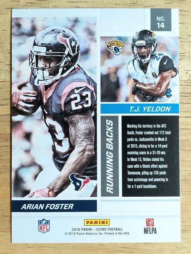 2016 Score Reflections Gold #14 T.J. Yeldon/Arian Foster