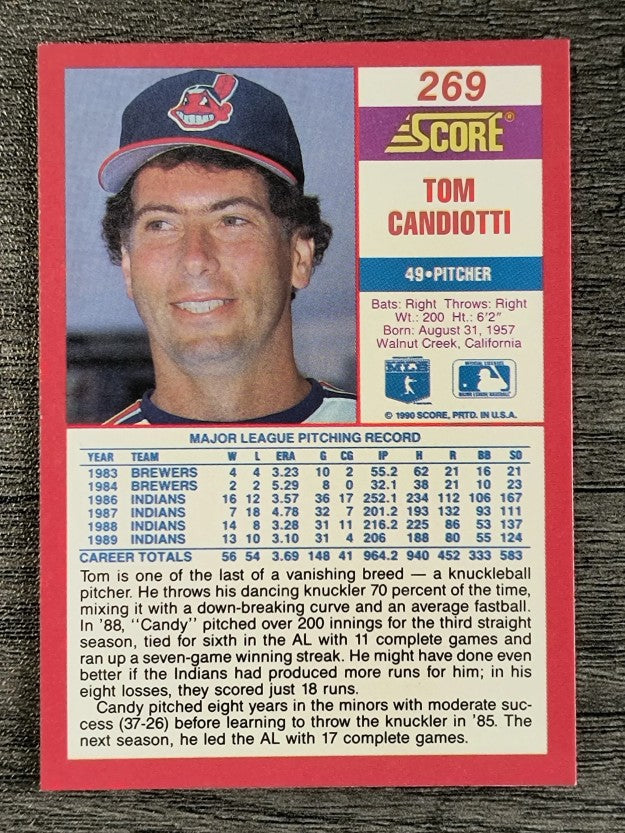 1990 Score #269 Tom Candiotti