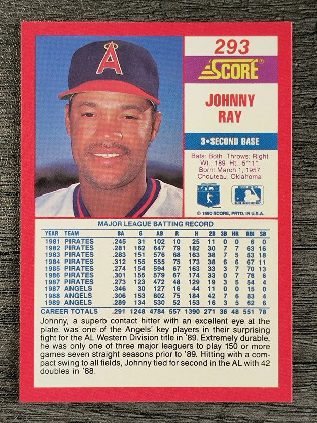1990 Score #293 Johnny Ray