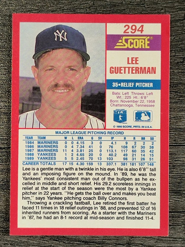 1990 Score #294 Lee Guetterman