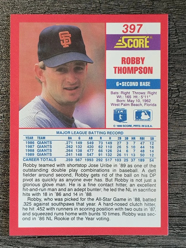 1990 Score #397 Robby Thompson