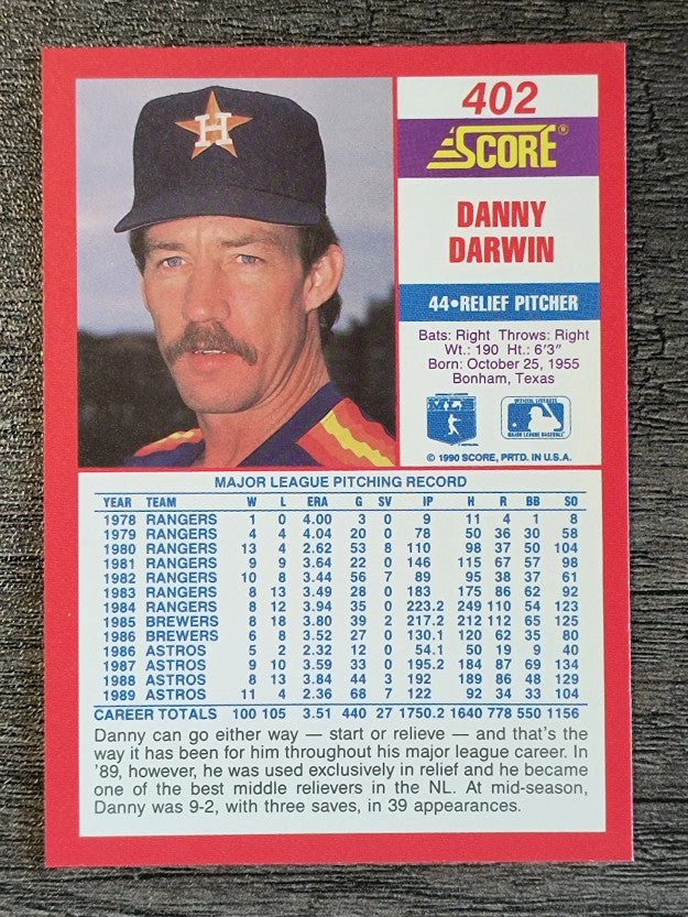 1990 Score #402 Danny Darwin