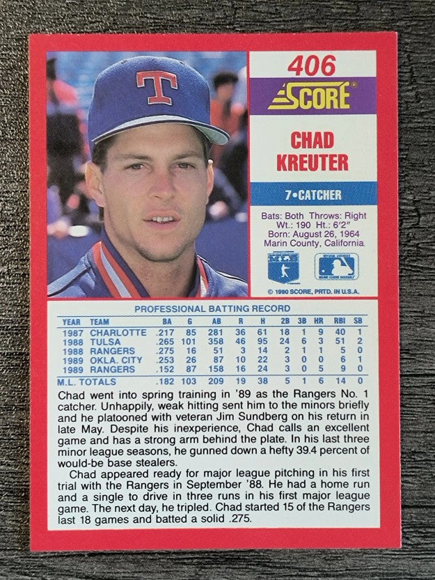 1990 Score #406 Chad Kreuter