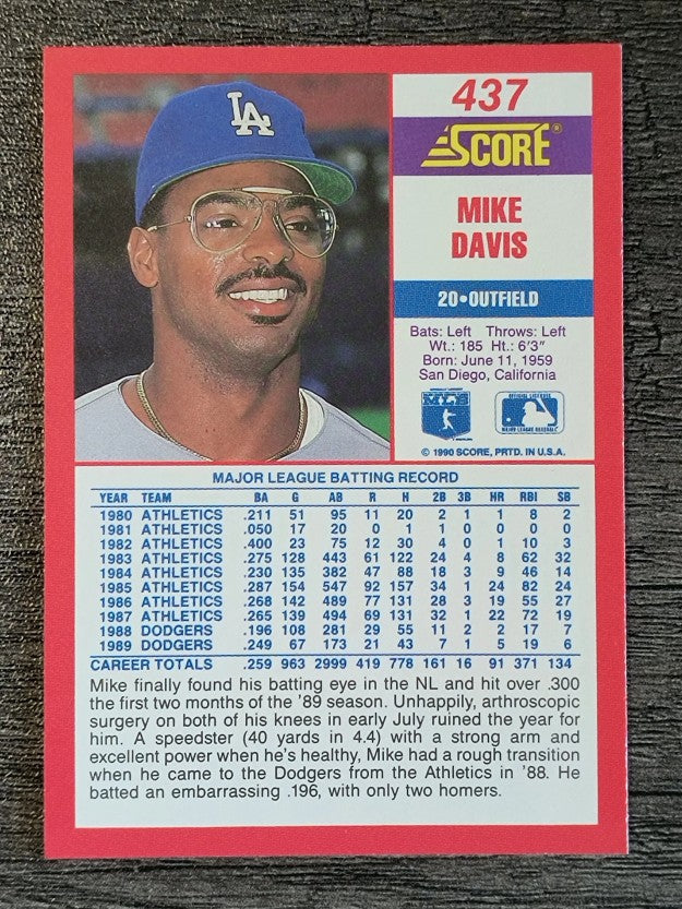 1990 Score #437 Mike Davis