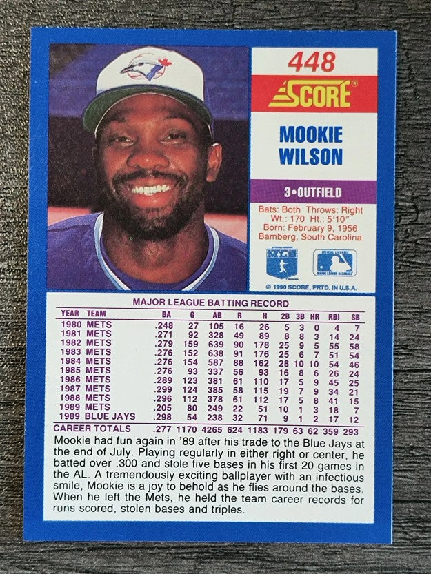 1990 Score #448 Mookie Wilson